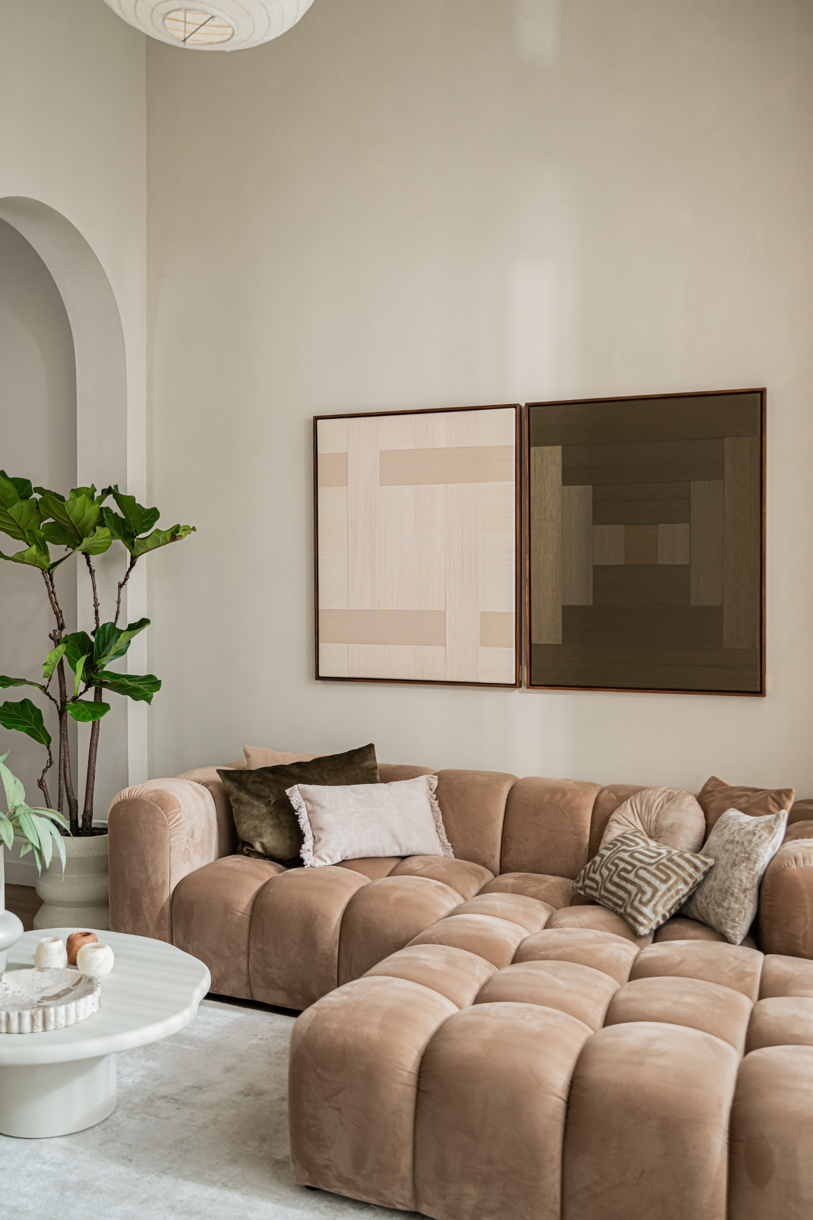 Luxury acoustic art in cotton stripes